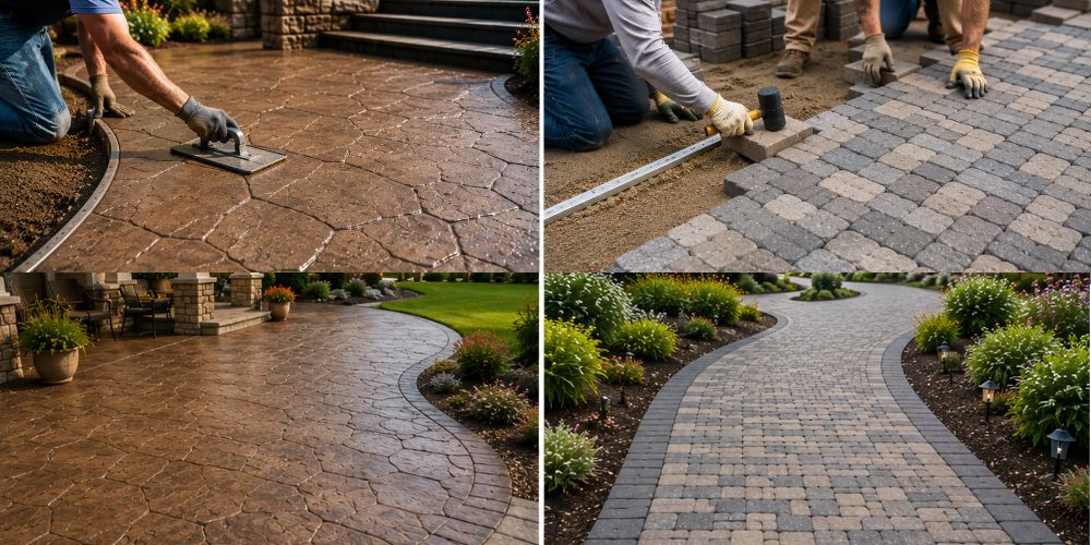 Stamped Concrete vs. Pavers Side-by-Side Comparison